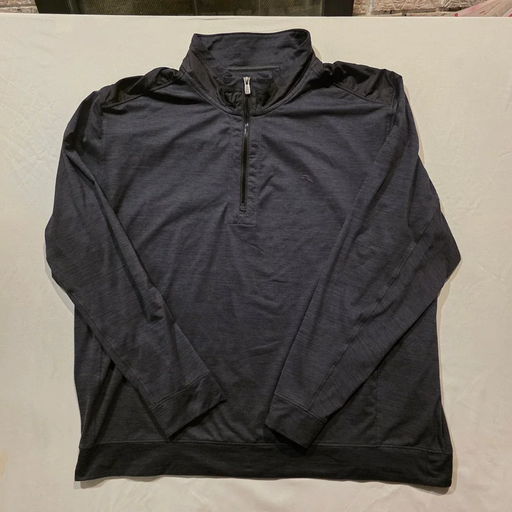 Tommy Bahama IslandZone 14 Zip Pullover Men's XXXL Black Performance Stretch
